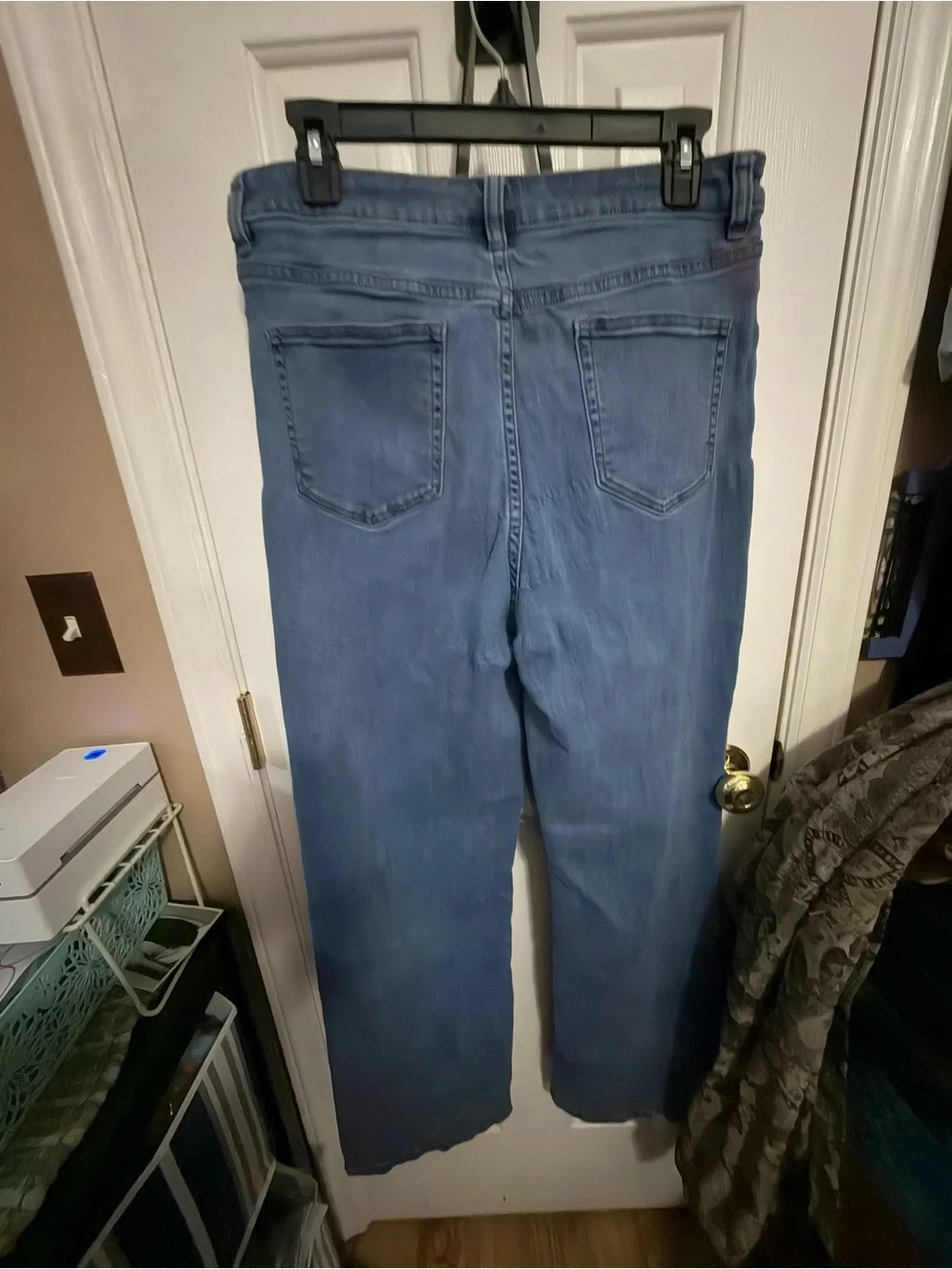 New York & Company Women's Blue Wide Leg Jeans